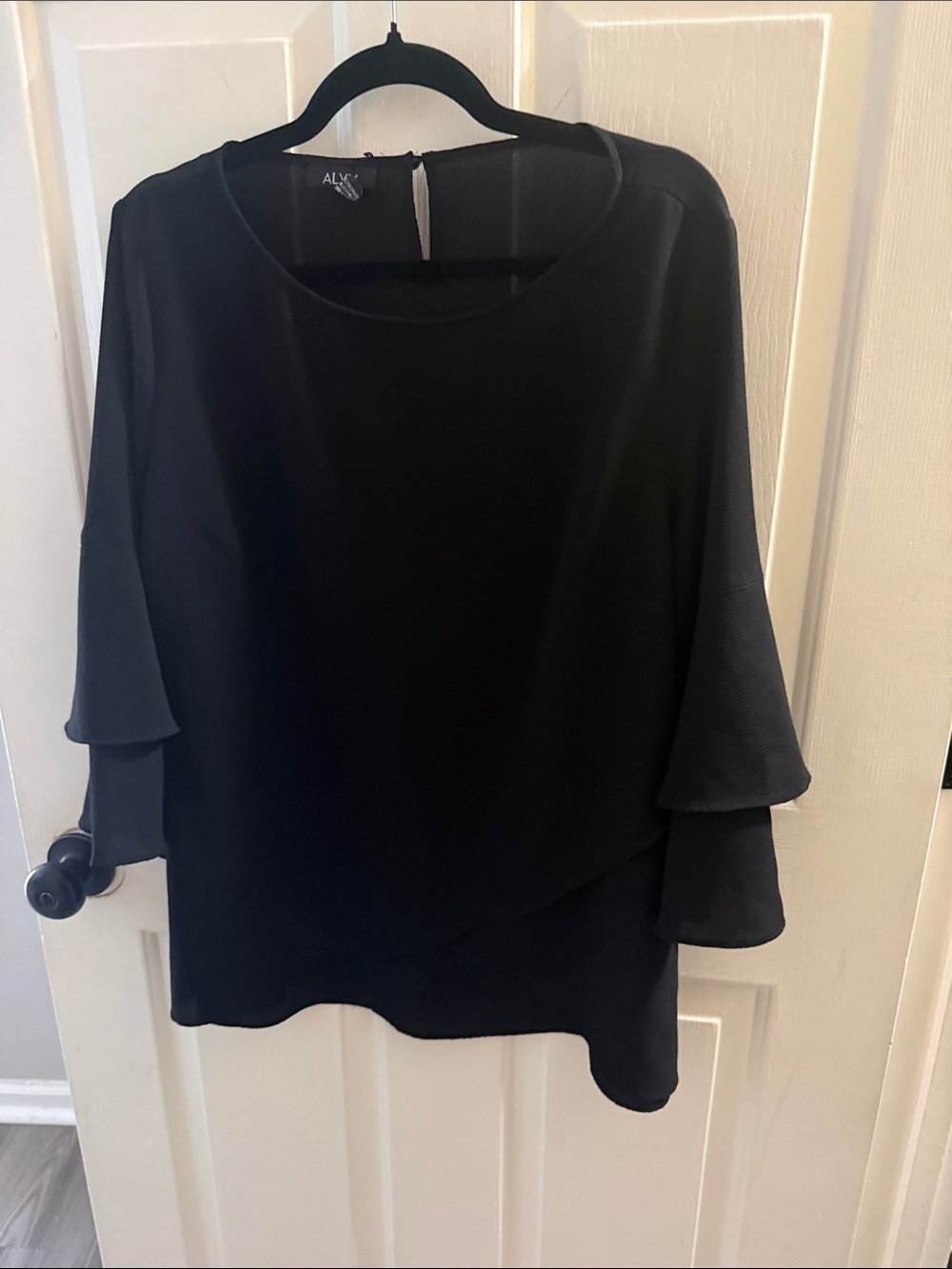 ALYX Black Layered Bell-Sleeve Blouse